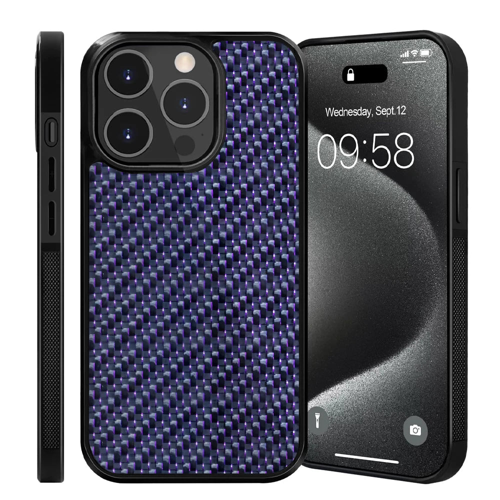 Luxury Gloss Real Carbon Fiber Armor Shockproof Cover for Iphone 15 Pro Max 14 13 12 11 Case Wireless Charge Forged Fiber Cover